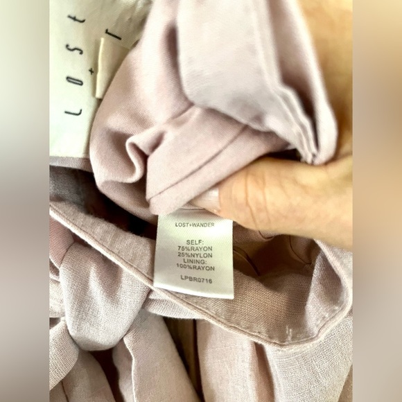 SOLD Lost + Wander Wide Leg Pink Palazzo Pants, high waist pleated EUC Medium - Picture 8 of 14